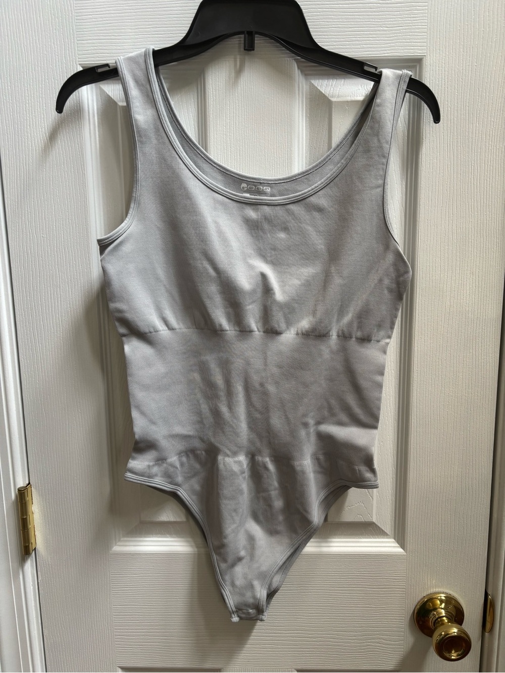 OQQ Light Gray Shape-wear Ribbed Bodysuit, Size L, NWOT